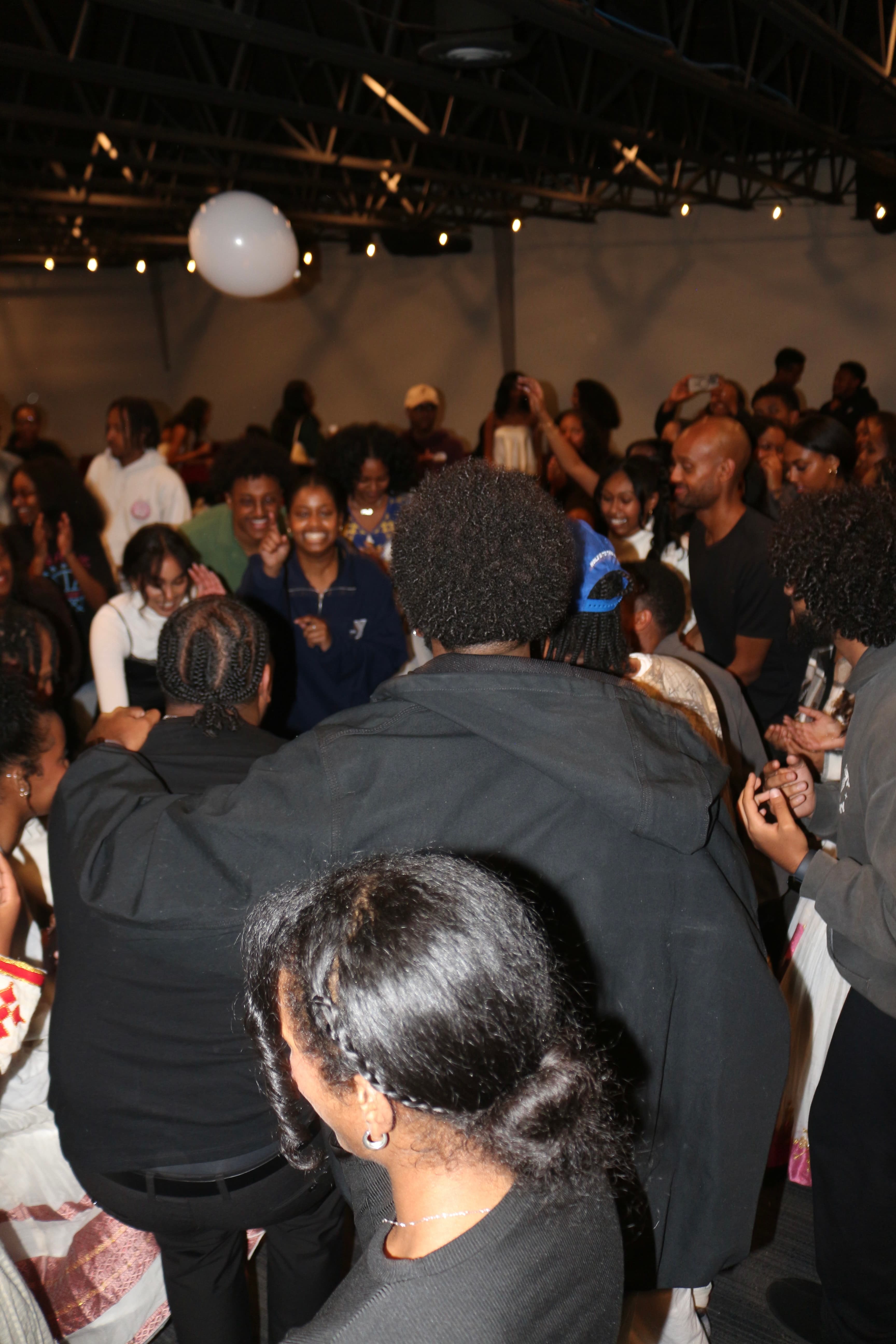 Celebration crowd indoors