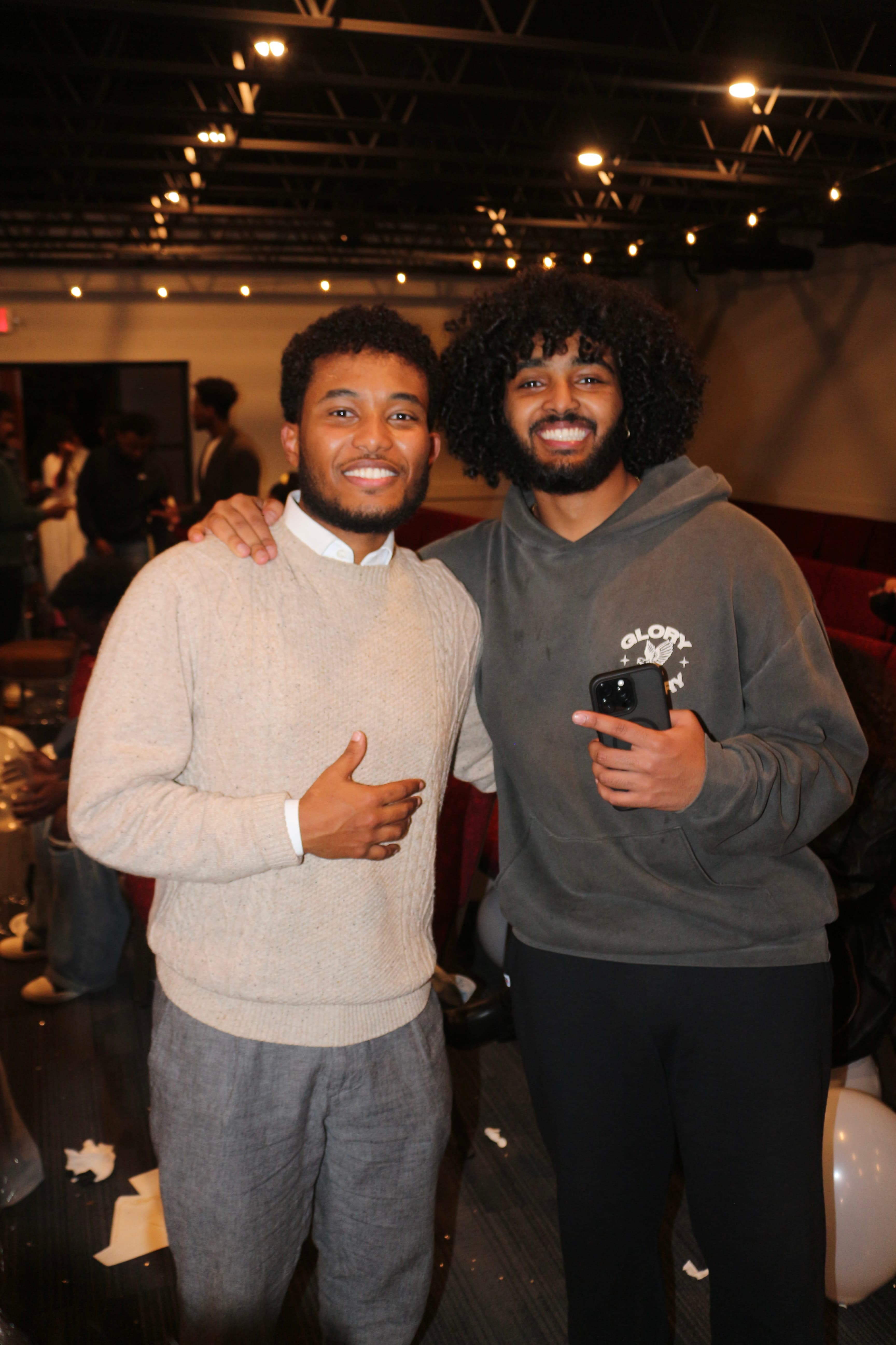 Two friends after service